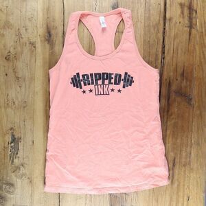 USA STRONG RIPPED INK PEACH RACER BACK TANK TOP SIZE SMALL